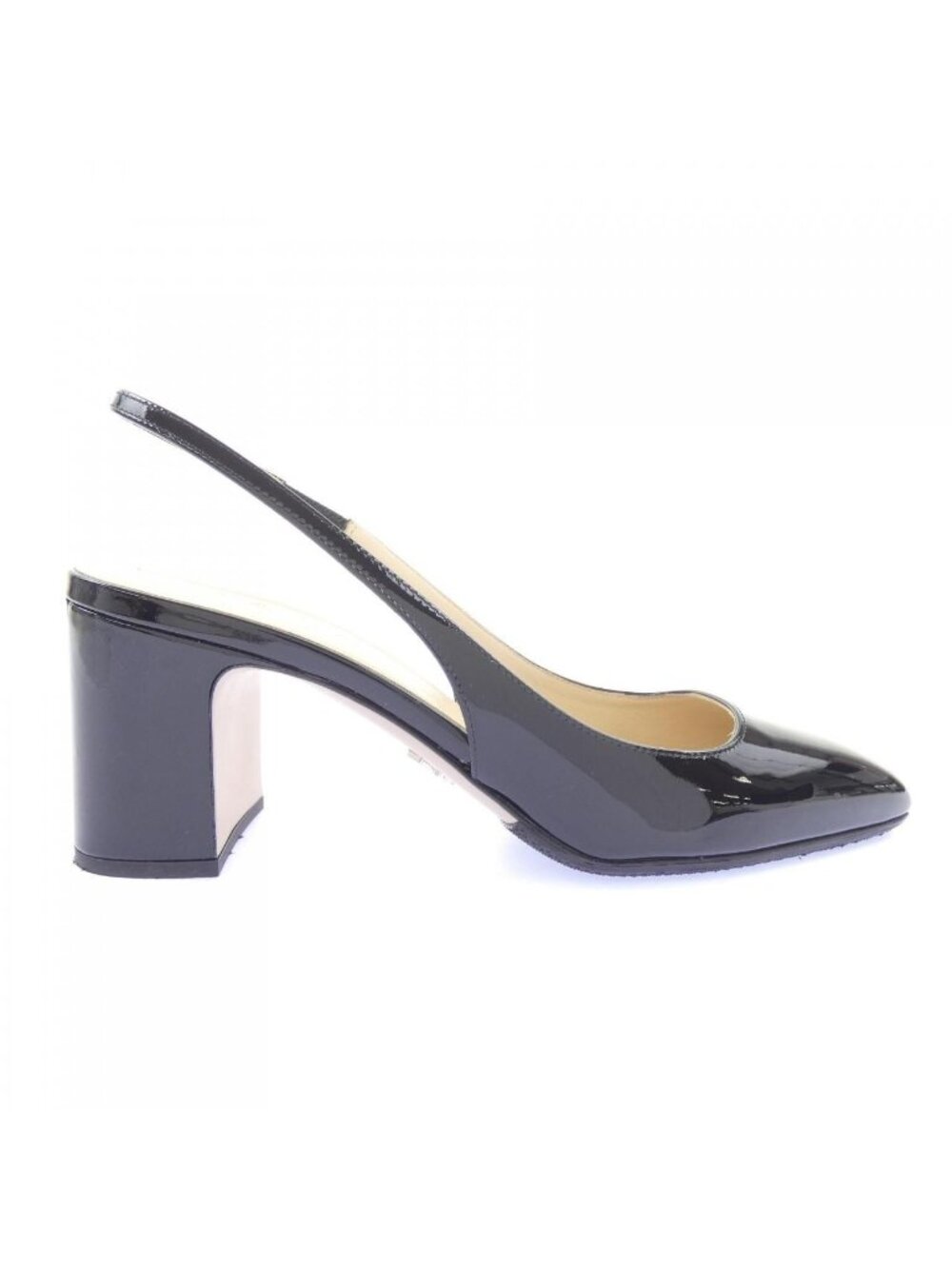 Prada Triangle Logo Slingback Pumps Heel